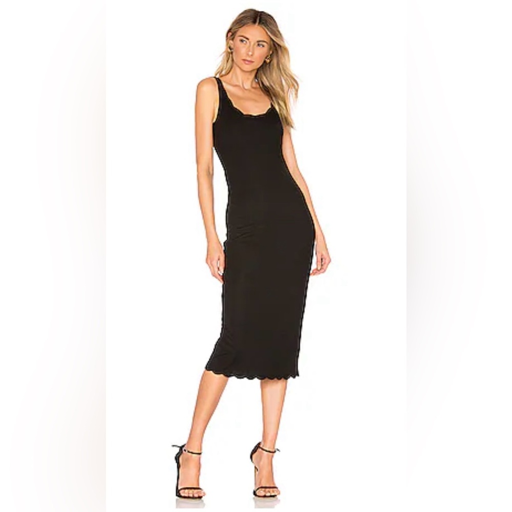 House of Harlow 1960 x REVOLVE Black Scalloped Maxi Dress, Size Medium